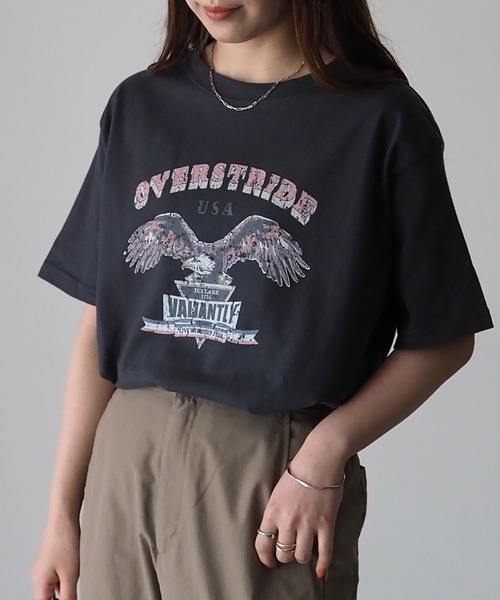 Riberry(リベリー)の「イーグルプリントコットンT(Tシャツ/カットソー・レディース・スミクロ/オフホワイト・FREE)」の5枚目の写真