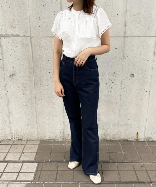 apres jour clair（アプレジュールクレア）の「【apres jour clair】シアーケープブラウス【ZOZOTOWN限定アイテム】（シャツ/ブラウス・レディース・ライトイエロー/オフホワイト/ピンクベージュ・X-LARGE/フリー）」の8枚目の写真