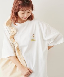 【timecapsule】「パフェと女の子」刺繍半袖ビッグTシャツ