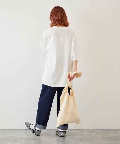 timecapsule（タイムカプセル）の「【timecapsule】「パフェと女の子」刺繍半袖ビッグTシャツ（Tシャツ/カットソー・レディース・ホワイト/ミント/ベージュ系その他/ライトベージュ・FREE）」の11枚目の写真