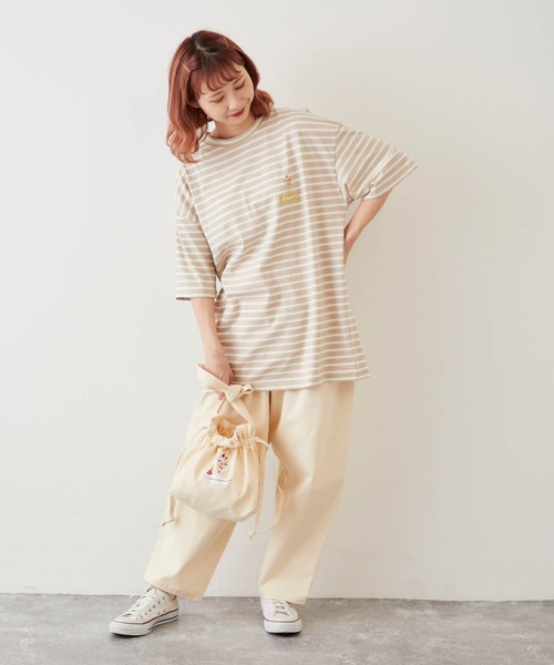 timecapsule（タイムカプセル）の「【timecapsule】「パフェと女の子」刺繍半袖ビッグTシャツ（Tシャツ/カットソー・レディース・ホワイト/ミント/ベージュ系その他/ライトベージュ・FREE）」の17枚目の写真