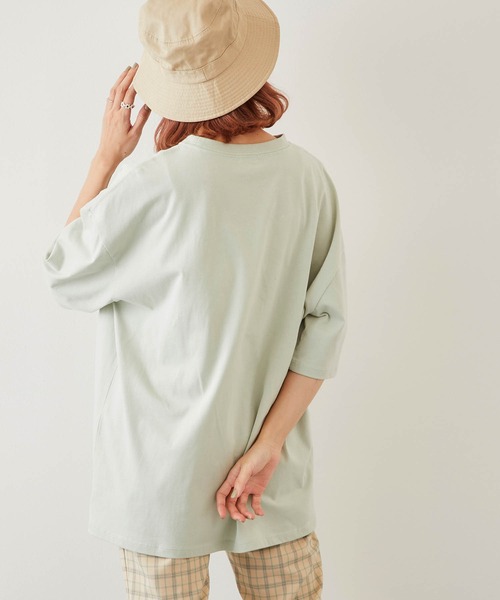 timecapsule（タイムカプセル）の「【timecapsule】「パフェと女の子」刺繍半袖ビッグTシャツ（Tシャツ/カットソー・レディース・ホワイト/ミント/ベージュ系その他/ライトベージュ・FREE）」の9枚目の写真