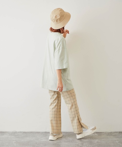 timecapsule（タイムカプセル）の「【timecapsule】「パフェと女の子」刺繍半袖ビッグTシャツ（Tシャツ/カットソー・レディース・ホワイト/ミント/ベージュ系その他/ライトベージュ・FREE）」の18枚目の写真