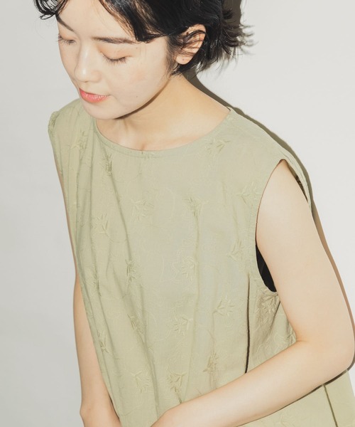 かぐれ（カグレ）の「コットン刺繍ノースリーブワンピース（ワンピース