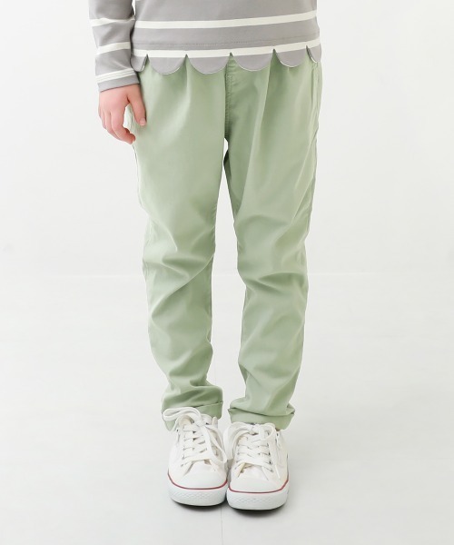 devirock（デビロック）の「ウルトラストレッチ ツイル タックパンツ（その他パンツ・キッズ・ブラック/ライトカーキ/パープル系その他2/テラコッタ/ライトベージュ/オフホワイト/カーキ/モカ/パープル系その他/ベージュ/ブルー系その他/グリーン系その他/スモークピンク/ヘザーチャコール/アイボリー・100cm/110cm/120cm/130cm/140cm/80ｃｍ/90cm/150cm/160cm）」の11枚目の写真