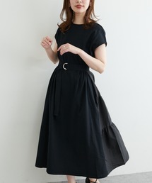 【WEB限定カラー有り】バックシャツティアードTワンピース