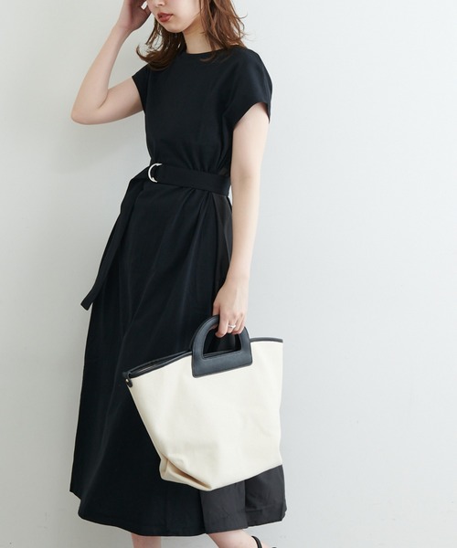 natural couture(ナチュラルクチュール)の「【WEB限定カラー有り】バックシャツティアードTワンピース(ワンピース・レディース・オフホワイト/ブラック/ベージュ/ブラウン/ミント/レッド・FREE)」の11枚目の写真