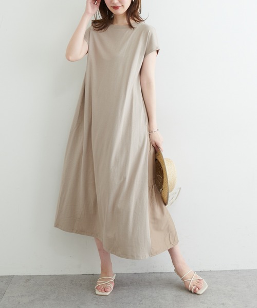natural couture(ナチュラルクチュール)の「【WEB限定カラー有り】バックシャツティアードTワンピース(ワンピース・レディース・オフホワイト/ブラック/ベージュ/ブラウン/ミント/レッド・FREE)」の21枚目の写真