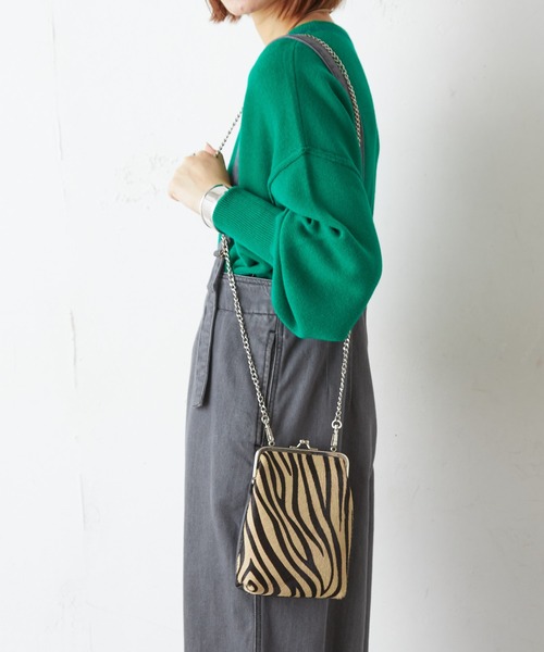 CIAOPANIC TYPY（チャオパニックティピー）の「【LAURA DI MAGGIO】がま口BAG（ショルダーバッグ・レディース・ブラック/ベージュ・ONE SIZE）」の7枚目の写真