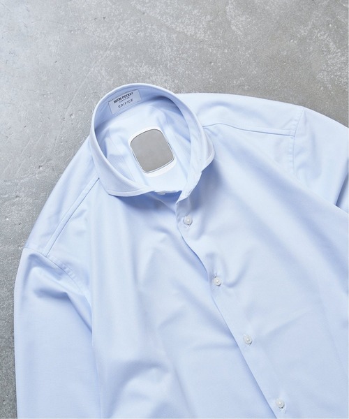 EDIFICE（エディフィス）の「ファンクションシャツ supported by REON POCKET（ビジネスシャツ・メンズ・ホワイト/サックスブルー・MEDIUM/LARGE/SMALL）」の2枚目の写真