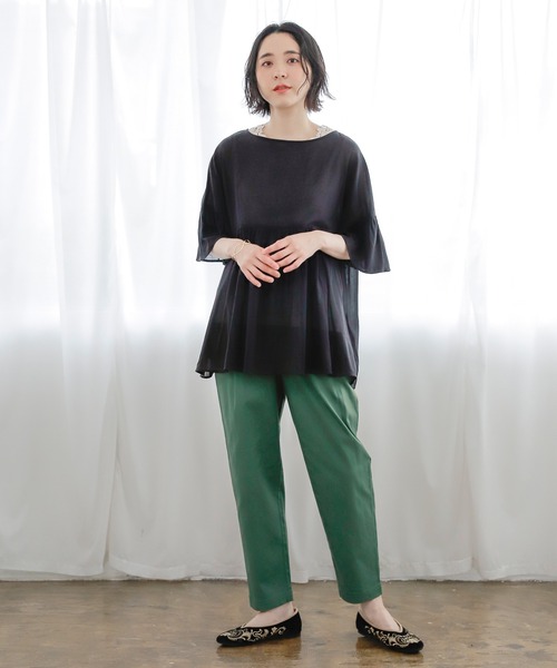 studio CLIP（スタディオクリップ）の「サラサラ快適テーパードパンツ[プラスサイズあり]（その他パンツ・レディース・グリーン/モーブ系/イエロー/スモーク・SMALL/MEDIUM/LARGE/X-LARGE/XX-LARGE/XXX-LARGE）」の7枚目の写真