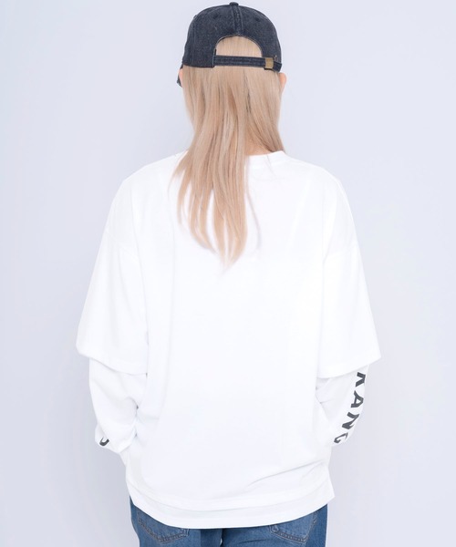 KANGOL（カンゴール）の「【EC別注】KANGOL/カンゴール ワンポイント ロゴ 胸ポケット付き レイヤード ビックシルエット 長袖 Tシャツ（Tシャツ/カットソー・メンズ・ホワイト/ブラック/モカ/ブルー系その他/グレイッシュベージュ/ブルー系その他2/ダークグリーン・LL/M/L）」の18枚目の写真