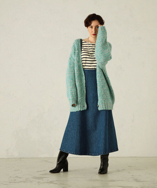 NOLLEY’S（ノーリーズ）の「サスペンダーデニムロングフレアスカート（デニムスカート・レディース・ライトブルー/インディゴブルー・FREE）」の13枚目の写真