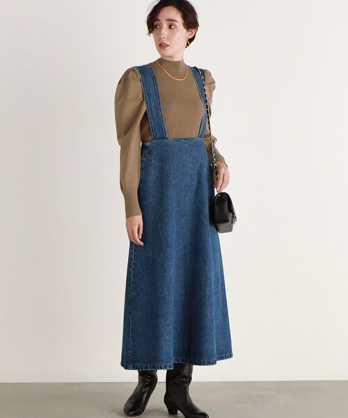 NOLLEY’S（ノーリーズ）の「サスペンダーデニムロングフレアスカート（デニムスカート・レディース・ライトブルー/インディゴブルー・FREE）」の11枚目の写真
