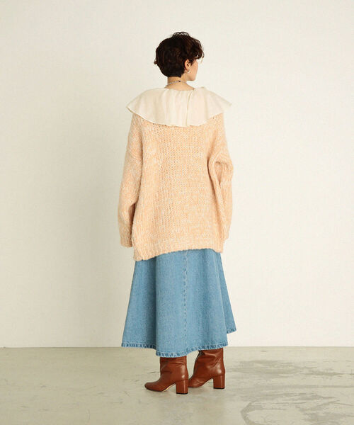 NOLLEY’S（ノーリーズ）の「サスペンダーデニムロングフレアスカート（デニムスカート・レディース・ライトブルー/インディゴブルー・FREE）」の19枚目の写真