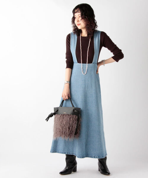 NOLLEY’S（ノーリーズ）の「サスペンダーデニムロングフレアスカート（デニムスカート・レディース・ライトブルー/インディゴブルー・FREE）」の21枚目の写真
