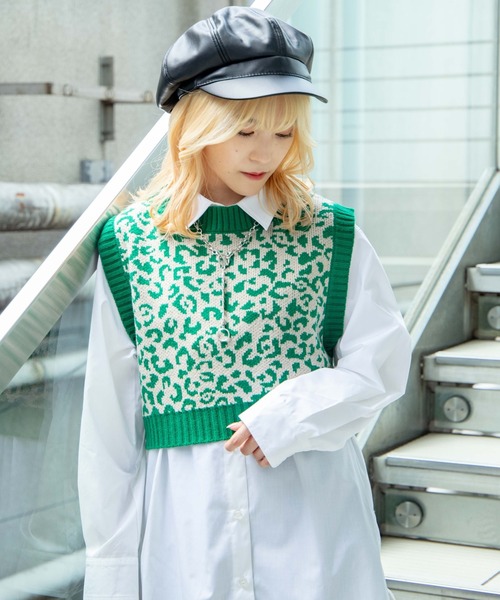 DuKKah(デュカ)の「Dukkah/【低身長向け】ショートニットベスト(ベスト・レディース・オレンジ系その他/グリーン/ホワイト系その他/ブラック/その他1/その他2・XS/X-SMALL)」の6枚目の写真