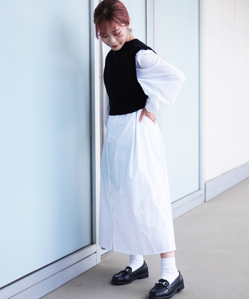 DuKKah(デュカ)の「Dukkah/【低身長向け】ショートニットベスト(ベスト・レディース・オレンジ系その他/グリーン/ホワイト系その他/ブラック/その他1/その他2・XS/X-SMALL)」の3枚目の写真