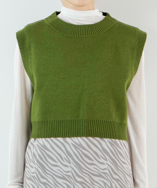 DuKKah(デュカ)の「Dukkah/【低身長向け】ショートニットベスト(ベスト・レディース・オレンジ系その他/グリーン/ホワイト系その他/ブラック/その他1/その他2・XS/X-SMALL)」の12枚目の写真