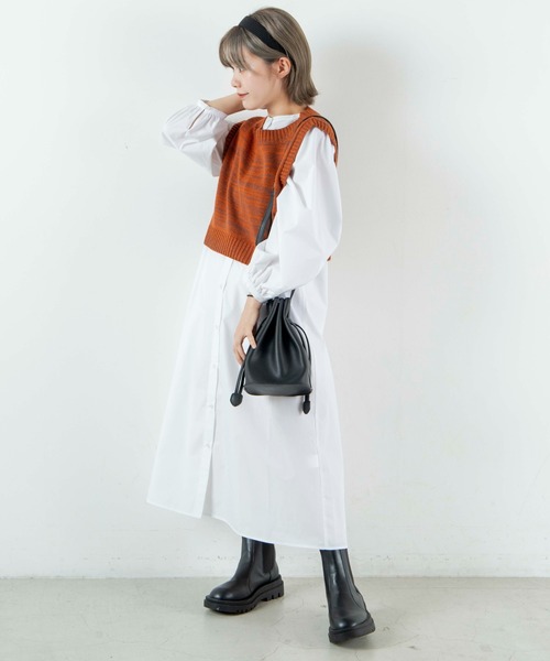 DuKKah(デュカ)の「Dukkah/【低身長向け】ショートニットベスト(ベスト・レディース・オレンジ系その他/グリーン/ホワイト系その他/ブラック/その他1/その他2・XS/X-SMALL)」の15枚目の写真