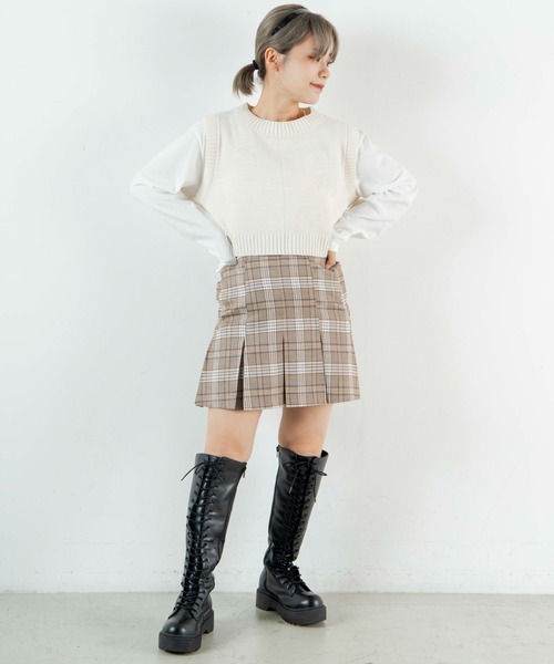 DuKKah(デュカ)の「Dukkah/【低身長向け】ショートニットベスト(ベスト・レディース・オレンジ系その他/グリーン/ホワイト系その他/ブラック/その他1/その他2・XS/X-SMALL)」の7枚目の写真