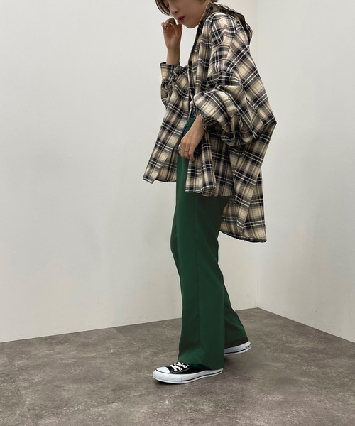 apres jour mignon（アプレジュールミニョン）の「チェックルーズシャツ【ZOZOTOWN限定アイテム】（シャツ/ブラウス・レディース・ネイビー/グリーン/ボルドー・フリー/X-LARGE）」の10枚目の写真