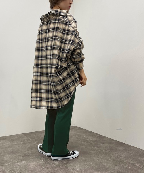 apres jour mignon（アプレジュールミニョン）の「チェックルーズシャツ【ZOZOTOWN限定アイテム】（シャツ/ブラウス・レディース・ネイビー/グリーン/ボルドー・フリー/X-LARGE）」の11枚目の写真