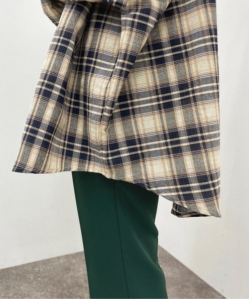 apres jour mignon（アプレジュールミニョン）の「チェックルーズシャツ【ZOZOTOWN限定アイテム】（シャツ/ブラウス・レディース・ネイビー/グリーン/ボルドー・フリー/X-LARGE）」の14枚目の写真