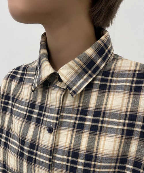 apres jour mignon（アプレジュールミニョン）の「チェックルーズシャツ【ZOZOTOWN限定アイテム】（シャツ/ブラウス・レディース・ネイビー/グリーン/ボルドー・フリー/X-LARGE）」の16枚目の写真