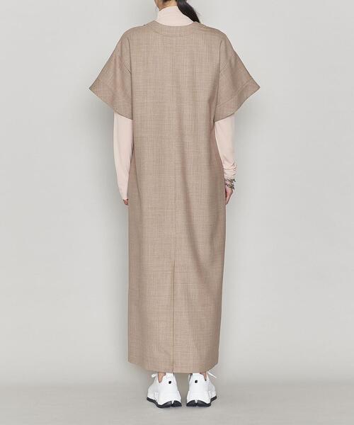 ASTRAET（アストラット）の「＜ASTRAET（アストラット）＞W/PE Vネック マキシワンピース（ワンピース・レディース・ベージュ/ダークグレー・FREE）」の11枚目の写真