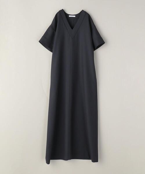 ASTRAET（アストラット）の「＜ASTRAET（アストラット）＞W/PE Vネック マキシワンピース（ワンピース・レディース・ベージュ/ダークグレー・FREE）」の6枚目の写真