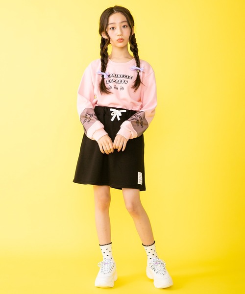 JENNI belle（ジェニィベル）の「【WEB限定】裏毛台形スカート（スカート・キッズ・ラベンダー/ブラック・150cm/160cm/130cm/140cm）」の4枚目の写真