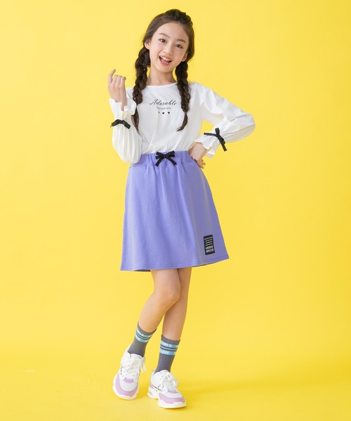 JENNI belle（ジェニィベル）の「【WEB限定】裏毛台形スカート（スカート・キッズ・ラベンダー/ブラック・150cm/160cm/130cm/140cm）」の11枚目の写真