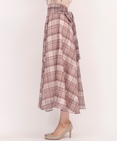 WILLSELECTION（ウィルセレクション）の「★オリジナルチェックバックリボン付スカート（スカート・レディース・ベージュ/ネイビー・MEDIUM）」の7枚目の写真