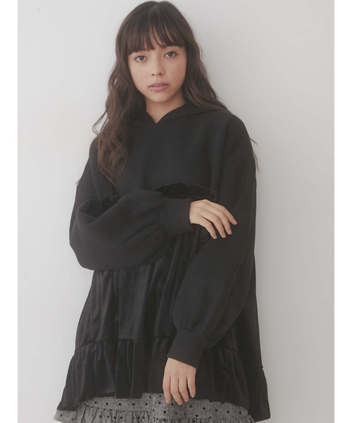 merry jenny(メリージェニー)の「ベロアドッキングパーカー(パーカー・レディース・ブラック/グレー/アイボリー・FREE)」の12枚目の写真