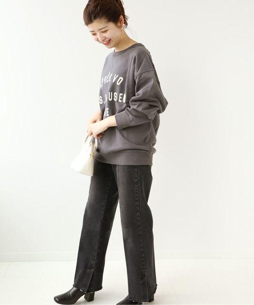 Simplicite（サンプリシテ）の「ドルマンカレッジプリント◆（Tシャツ/カットソー・レディース・ホワイト/ブラック/ネイビー・FREE）」の13枚目の写真