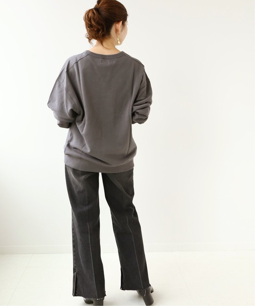 Simplicite（サンプリシテ）の「ドルマンカレッジプリント◆（Tシャツ/カットソー・レディース・ホワイト/ブラック/ネイビー・FREE）」の19枚目の写真