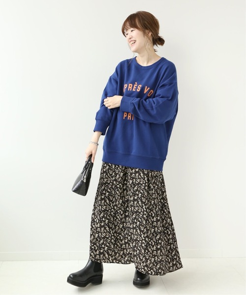 Simplicite（サンプリシテ）の「ドルマンカレッジプリント◆（Tシャツ/カットソー・レディース・ホワイト/ブラック/ネイビー・FREE）」の7枚目の写真