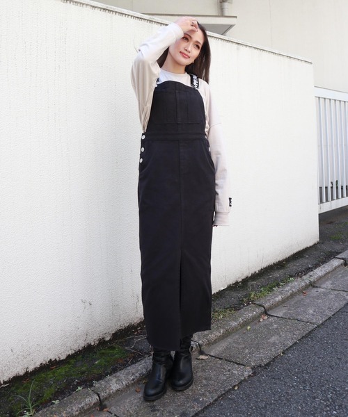 FIG&VIPER（フィグアンドバイパー）の「カツラギジャンスカ（ジャンパースカート・レディース・ブラック/アイボリー・FREE）」の18枚目の写真