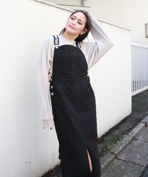 FIG&VIPER（フィグアンドバイパー）の「カツラギジャンスカ（ジャンパースカート・レディース・ブラック/アイボリー・FREE）」の5枚目の写真