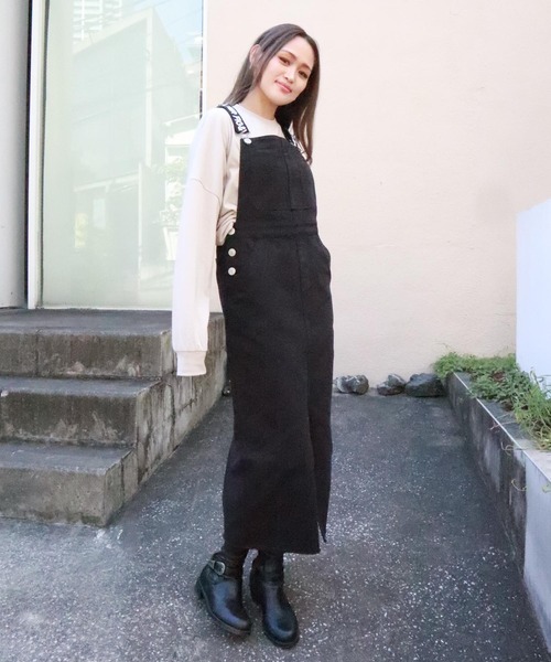 FIG&VIPER（フィグアンドバイパー）の「カツラギジャンスカ（ジャンパースカート・レディース・ブラック/アイボリー・FREE）」の12枚目の写真