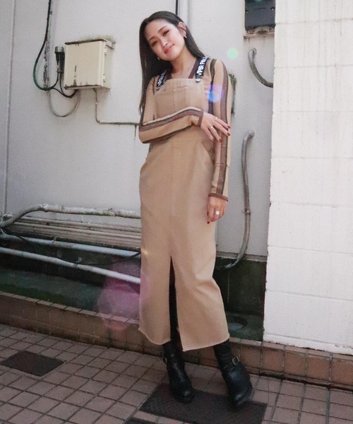 FIG&VIPER（フィグアンドバイパー）の「カツラギジャンスカ（ジャンパースカート・レディース・ブラック/アイボリー・FREE）」の4枚目の写真