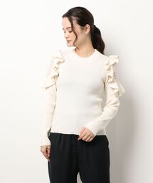 INGNI | 袖フリル切替リブトップス(ニット/セーター)