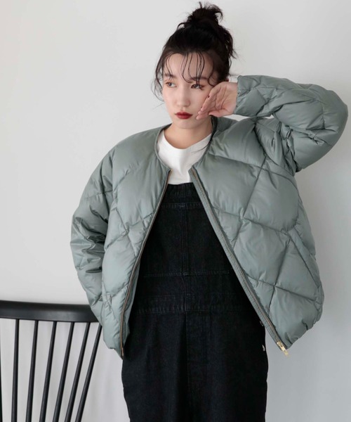 Doux archives(ドゥアルシーヴ)の「【web限定】ダイヤキルティングダウン(ダウンジャケット/コート・レディース・ブラック/ミント・FREE)」の13枚目の写真