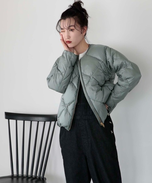 Doux archives(ドゥアルシーヴ)の「【web限定】ダイヤキルティングダウン(ダウンジャケット/コート・レディース・ブラック/ミント・FREE)」の7枚目の写真