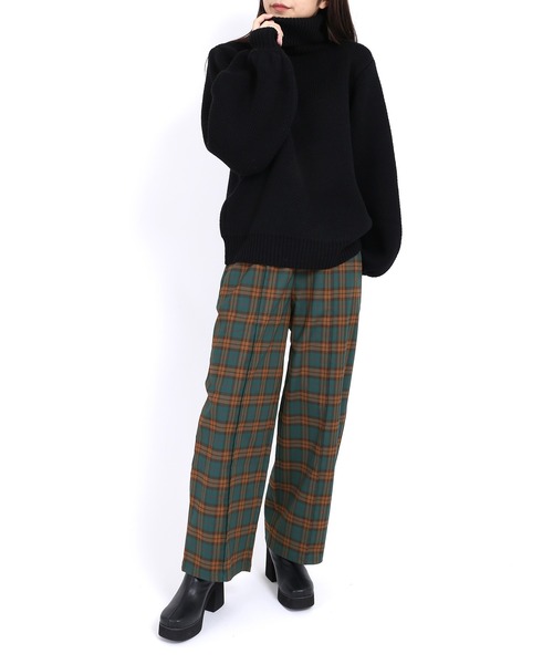 PUNYUS（プニュズ）の「チェック柄イージーパンツ（その他パンツ・レディース・ベージュ/イエロー/ブルー/グリーン・1/2/4/3）」の2枚目の写真