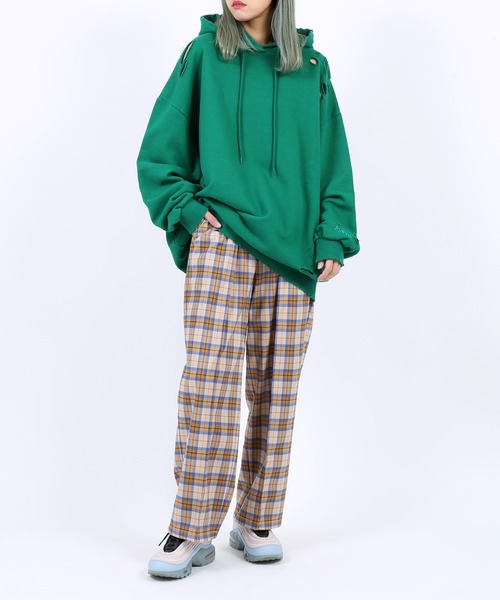 PUNYUS（プニュズ）の「チェック柄イージーパンツ（その他パンツ・レディース・ベージュ/イエロー/ブルー/グリーン・1/2/4/3）」の10枚目の写真