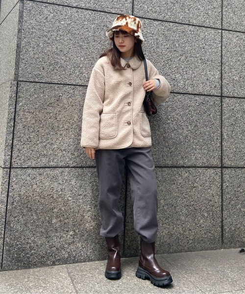 EPIMI E'PIMMY（エピミエピミー）の「ステンカラーボアコート（その他アウター・レディース・ベージュ/オフホワイト/モカ・MEDIUM）」の9枚目の写真