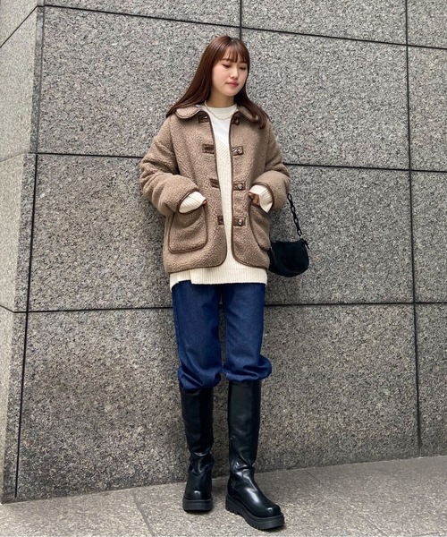 EPIMI E'PIMMY（エピミエピミー）の「ステンカラーボアコート（その他アウター・レディース・ベージュ/オフホワイト/モカ・MEDIUM）」の7枚目の写真