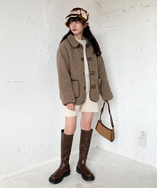 EPIMI E'PIMMY（エピミエピミー）の「ステンカラーボアコート（その他アウター・レディース・ベージュ/オフホワイト/モカ・MEDIUM）」の15枚目の写真